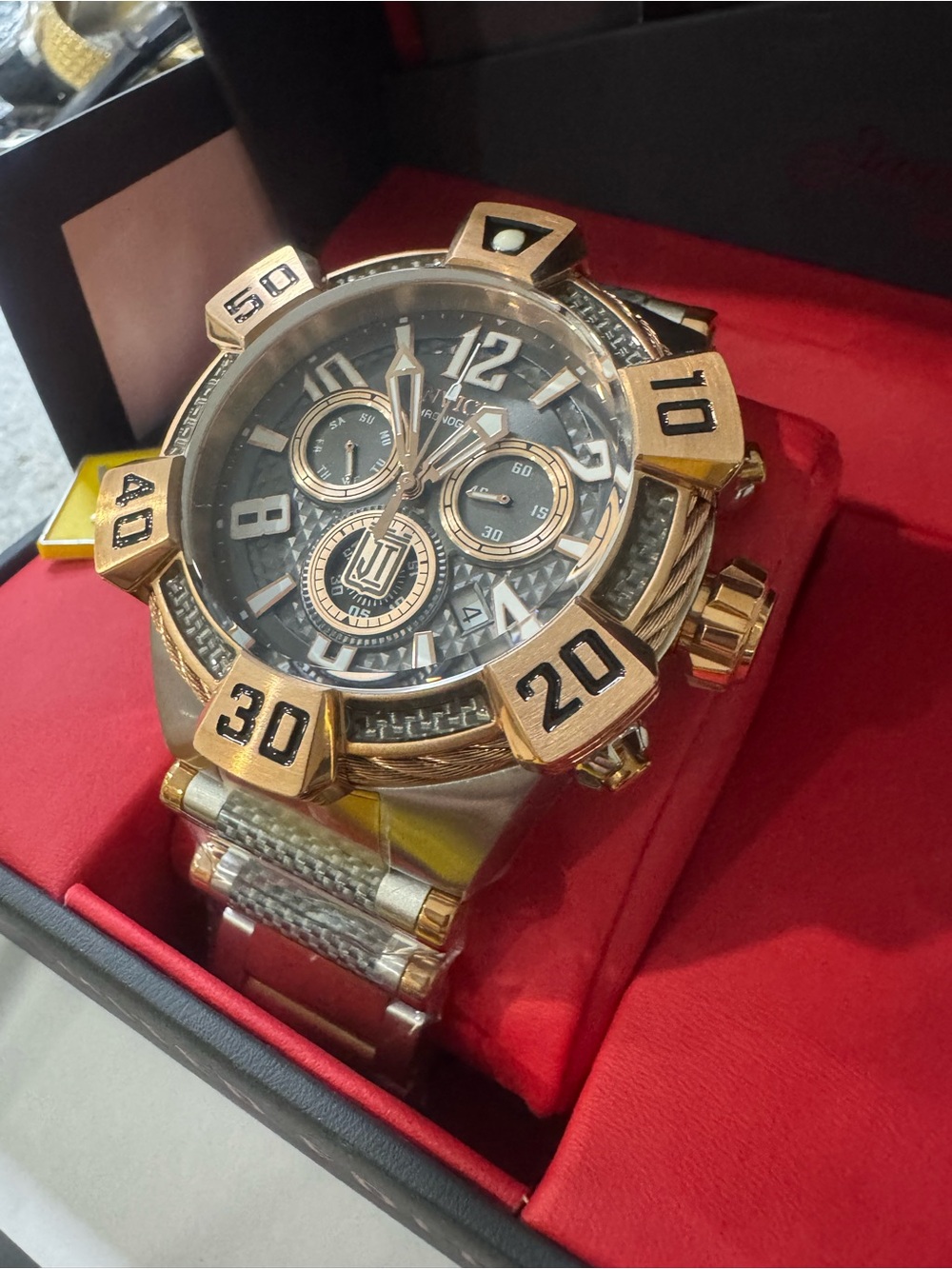 #167 Invicta Jason, Taylor, Zeus Gold and Black Oversized Chronograph Watch - Picture 3 of 9